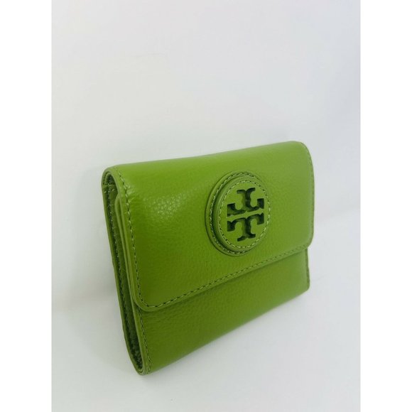 SOLD Tory Burch Green Tri-Fold Leather Wallet - Picture 2 of 6